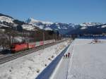 1116 175 mit Wendezug bei Kirchberg in Tirol.20.01.2010