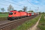 1116 074 mit REX 7909  Radtramper Neusiedler See , am 29.04.2012 kurz nach Himberg.