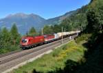 1116 103 + 1144 287 mit einem Gterzug am 08.09.2012 unterwegs bei Penk.