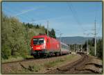 OEC 31  Allegro Johann Strau  von Wien Sd nach Venedig bespannt mit 1116 090 am 1.9.2006 kurz nach Villach bei der berquerung der Gail im Bereich Frnitz.