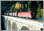 1116 280 mit einem Kohleleerzug bei der Querung des Krauselklauseviaduktes am 26.10.2006. Am Nachmittag war der Sonnenstand an dieser Stelle leider nicht mehr optimal fr Zge, die vom Sden kamen. 