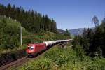 1116 114 mit einem Kesselwagenzug bei Bad Hofgastein am 26.08.15