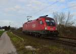 LZ kommt hier die ÖBB 1116 111 gen Neuss gefahren.....Kaarst den 19.12.2015