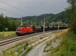 Die 1116 259 mit einem Güterzug am 29.06.2013 unterwegs bei Wernstein.