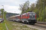 1116 219 fuhr am 14.4.14 mit einem Railjet durch Aßling.