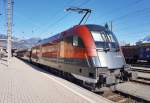 1116 227-0 am Zugschluss des railjet 632 (Lienz - Wien Hbf), am 17.3.2016 in Lienz.