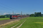 1116 205 mit einem Railjet am 03.08.2015 bei Eck. 