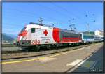 Taurus 1116.264 Rotes Kreuz bespannt den Ec 151 Emona. Fotografiert in Bruck an der Mur am 10.06.2007