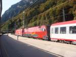1116?? und 1116 200-5  railjet  mit EC Transalpin nach Basel SBB bei der Einfahrt in Langen am Arlberg am 22.09.2007