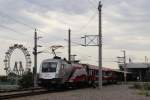 1116 249 mit der Jubilumsganitur 49 beim Bahnhofsfest Wien Praterstern vorm dem Wiener Riesenrad; am 25.08.2012