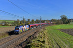 1116 157 mit einem Railjet am 31.10.2016 bei Kimpling. 