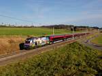 Die 1116 157 mit einem RJ am 20.11.2016 unterwegs bei Köstendorf.