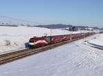 Die 1116 249  mit einem RJ am 27.01.2017 unterwegs bei Köstendorf.