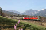 Es wird schön langsam Frühling am Semmering,wie man hier bei G-46735 mit 1142.658+618 am Eichberg sieht. 25.3.17