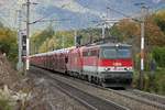 1142 554 + 1116... mit Güterzug bei Payerbach am 10.10.2017.