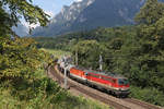 Der Kessel-GAG-91027 mit dem gemischten Tandem 1142.694+1144.228 bei Payerbach/R.am 4.8.18