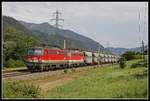 1142 694 + 1142 601 mit Güterzug bei Mixnitz am 4.07.2019.