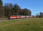 1142 667 mit einem Meridian-Ersatzzug am 24.12.2013 bei Hufschlag.
