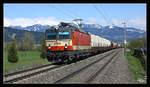 1144 092 fährt mit dem Güterzug 54507 durch das Murtal.