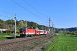 1144 029 mit einem REX am 19.04.2018 bei Wernstein am Inn. 