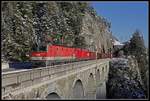 1144 009 + 1116... mit einem Güterzug am Krauselklauseviadukt am 29.11.2018.