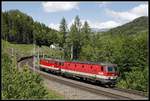 1144 224 und 1142.... fahren am 27.05.2020 als Lokzug bei Breitenstein über den Semmering.