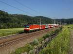 Die 1144 092 mit einem REX nach Linz am 13.06.2020 unterwegs bei Wernstein.