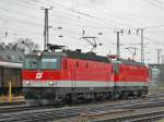 1144 275 + die frisch umlackierte 1044 093
am 14.11.2007 in Wels.