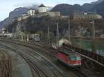 Die 1144 230 am 05.02.2008 bei der Ausfahrt aus Kufstein.