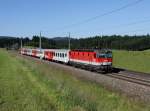 Die 1144 007 mit einem REX am 16.06.2012 unterwegs bei Pndorf.