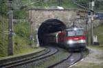 1144 118 + 1116....verlassen am 27.05.2014 Mit einem Güterzug den Wolfsbergtunnel.