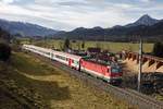 1144 097 mit IC515 (Innsbruck - Graz) bei Öblarn am 22.11.2016.