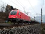 BR 1216 023 mit Kesselzug bei Terfens-Weer am 19.11.2008