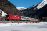 BB E190.015/1216.015 in Terme di Brennero with the EC 85 to Bologna Centrale.