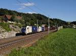 Die 1216 953 und die 1216 950 mit einem Güterzug am 01.07.2018 unterwegs bei Wernstein.