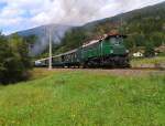 1245 005-2 am Zugschluss des SR 14838 (Spittal-Millstättersee - Lienz) am 19.9.2015 bei der Abfahrt in Berg im Drautal.