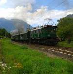 1245 005-2 am Zugschluss des SR 14838 (Spittal-Millstättersee - Lienz) am 19.9.2015 bei der Ausfahrt aus dem Bahnhof Oberdrauburg.