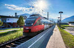 4024 123-4 fährt als S1 4262 (Lienz - Villach Hbf) in der Haltestelle Lienz Peggetz ein.