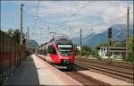 4024 084 erreicht als R 5110 von Innsbruck Hbf komment den Bahnhof Kundl. (05.07.2008)
