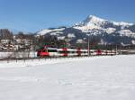 Zwei 4024 als REX am 26.01.2013 unterwegs bei Kitzbhel Schwarzsee.