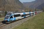 4024 120 und 4024 039 als Zug 4021 auf der Fahrt zwischen Bruck/Mur und Pernegg am 10.03.2014.