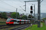 Am verregneten 10.08.2016 fährt 4024 116-4 in den Villacher Westbahnhof ein