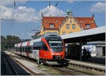 Der ÖBB ET 4024 024-4 unterwegs als S-Bahn Vorarlberg bei der Ankunft in Lindau.
9. September 2016
