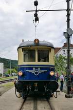 Triebwagen 4042.01 im Bahnhof Übelbach während der 100-Jahr-Feier der Strecke Peggau-Übelbach, 04.08.2019 

