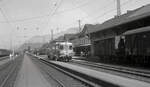 Der ET10 103 der Montafonerbahn wartet am Bahnsteig in Bludenz am 09.07.1974.