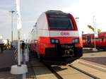 4746 530 der ÖBB von Siemens steht auf dem Frei- und Gleisgelände der Messe Berlin zu den Besuchertagen der InnoTrans 2016.