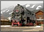 Zahnradlok 297 401 steht als Denkmal beim Bahnhof in Vordernberg Markt.Sie ist die strkste Zahnradlok der Welt!  16.2.2008