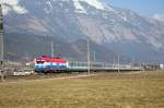 1116 041 (EM-Lok Niederlande) mit dem EC 87 am 16.02.08 bei Schwaz