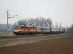 1116 036  EM-Deutschland  hat am 08.03.2008
eine Rola gezogen.Zu sehen auf dem Bild ist der
Zug nahe Wartberg/Kr.