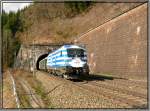 EM-Lok 1116 007 Griechenland fhrt mit einem Sonderzug von Villach nach Wien Sd.
Annabergtunnel St.Michael 5.4.2008